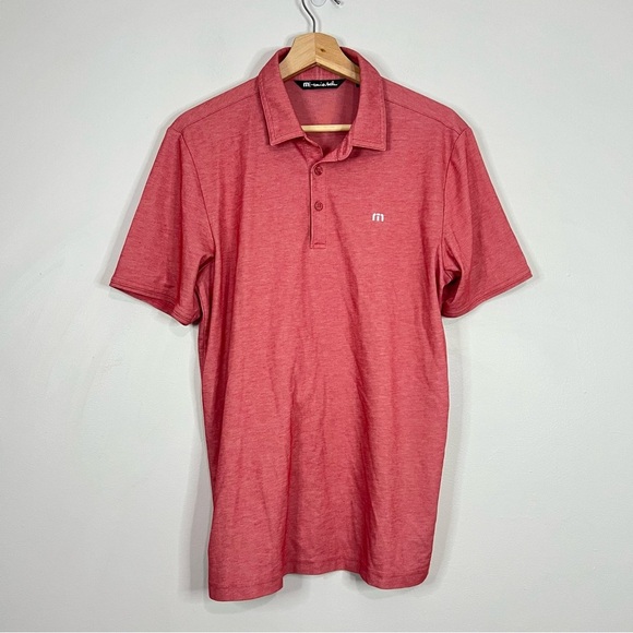 Travis Mathew “Wine Tasting” Red Excursion Knit Golf Polo Medium - Picture 4 of 10